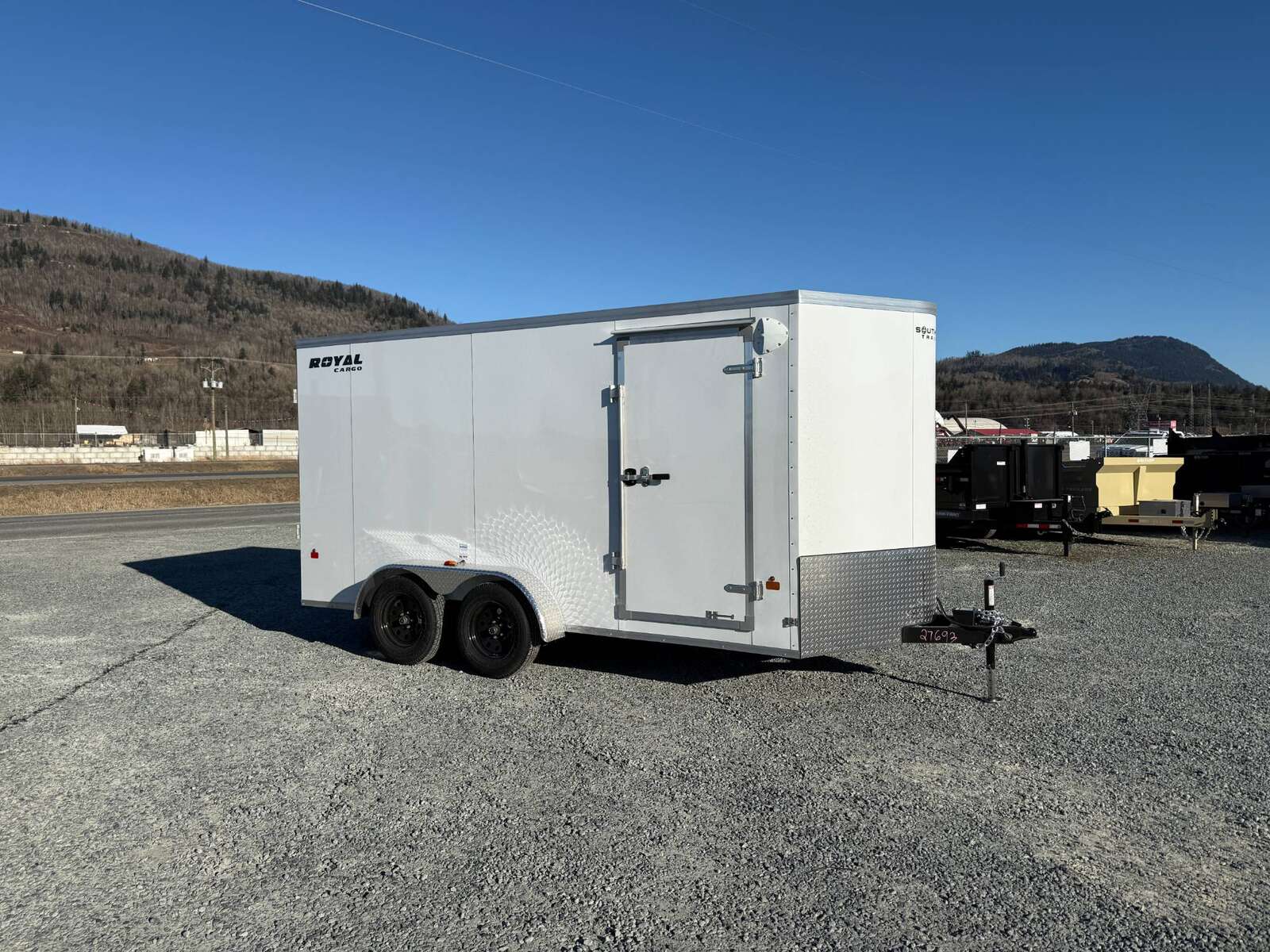 Photo of 2025 Royal Cargo 7X14 V Nose 7700LB GVW RAMP DOOR White Enclosed Cargo Trailer 78in Height