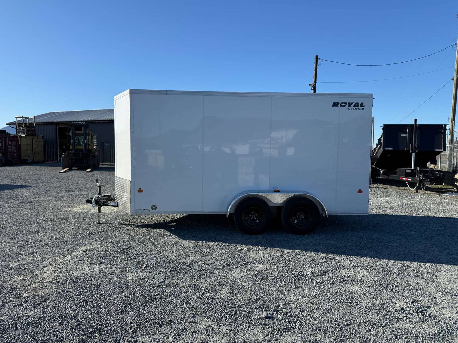 Photo of 2025 Royal Cargo 7X14 V Nose 7700LB GVW RAMP DOOR White Enclosed Cargo Trailer 78in Height