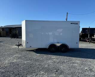 Thumbnail Photo of 2025 Royal Cargo 7X14 V Nose 7700LB GVW RAMP DOOR White Enclosed Cargo Trailer 78in Height