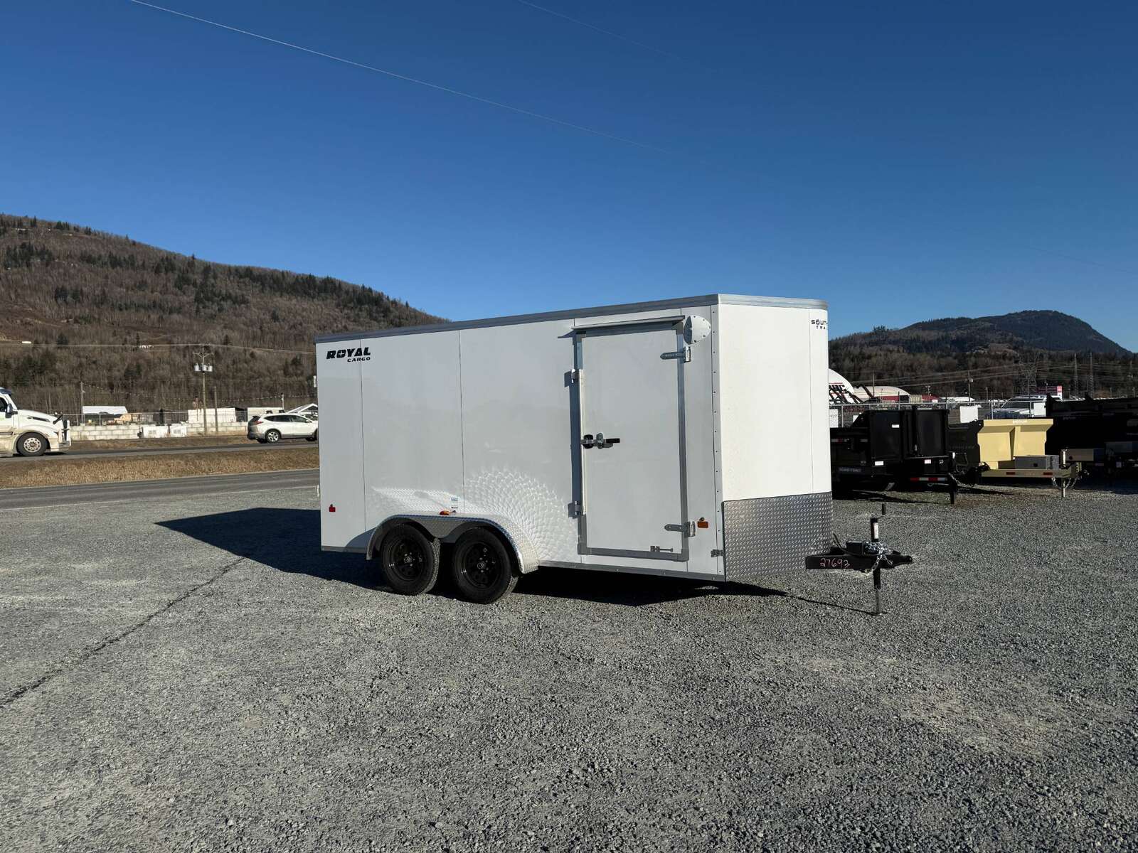 Photo of 2025 Royal Cargo 7X14 V Nose 7700LB GVW RAMP DOOR White Enclosed Cargo Trailer 78in Height