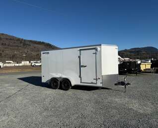 Thumbnail Photo of 2025 Royal Cargo 7X14 V Nose 7700LB GVW RAMP DOOR White Enclosed Cargo Trailer 78in Height