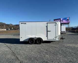 Thumbnail Photo of 2025 Royal Cargo 7X14 V Nose 7700LB GVW RAMP DOOR White Enclosed Cargo Trailer 78in Height