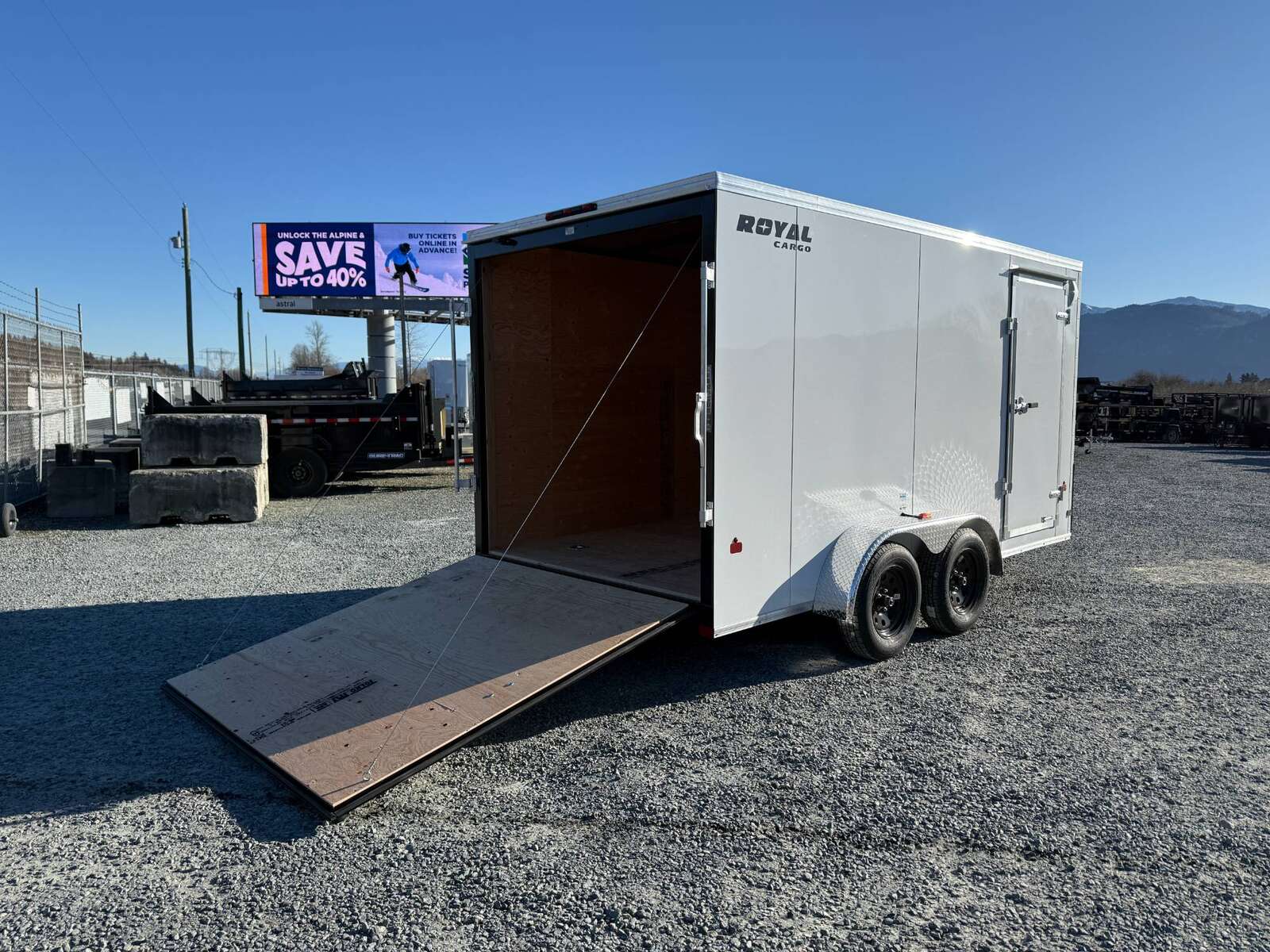 Photo of 2025 Royal Cargo 7X14 V Nose 7700LB GVW RAMP DOOR White Enclosed Cargo Trailer 78in Height