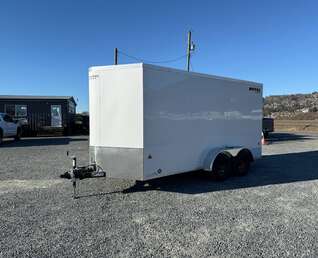 Thumbnail Photo of 2025 Royal Cargo 7X14 V Nose 7700LB GVW RAMP DOOR White Enclosed Cargo Trailer 78in Height