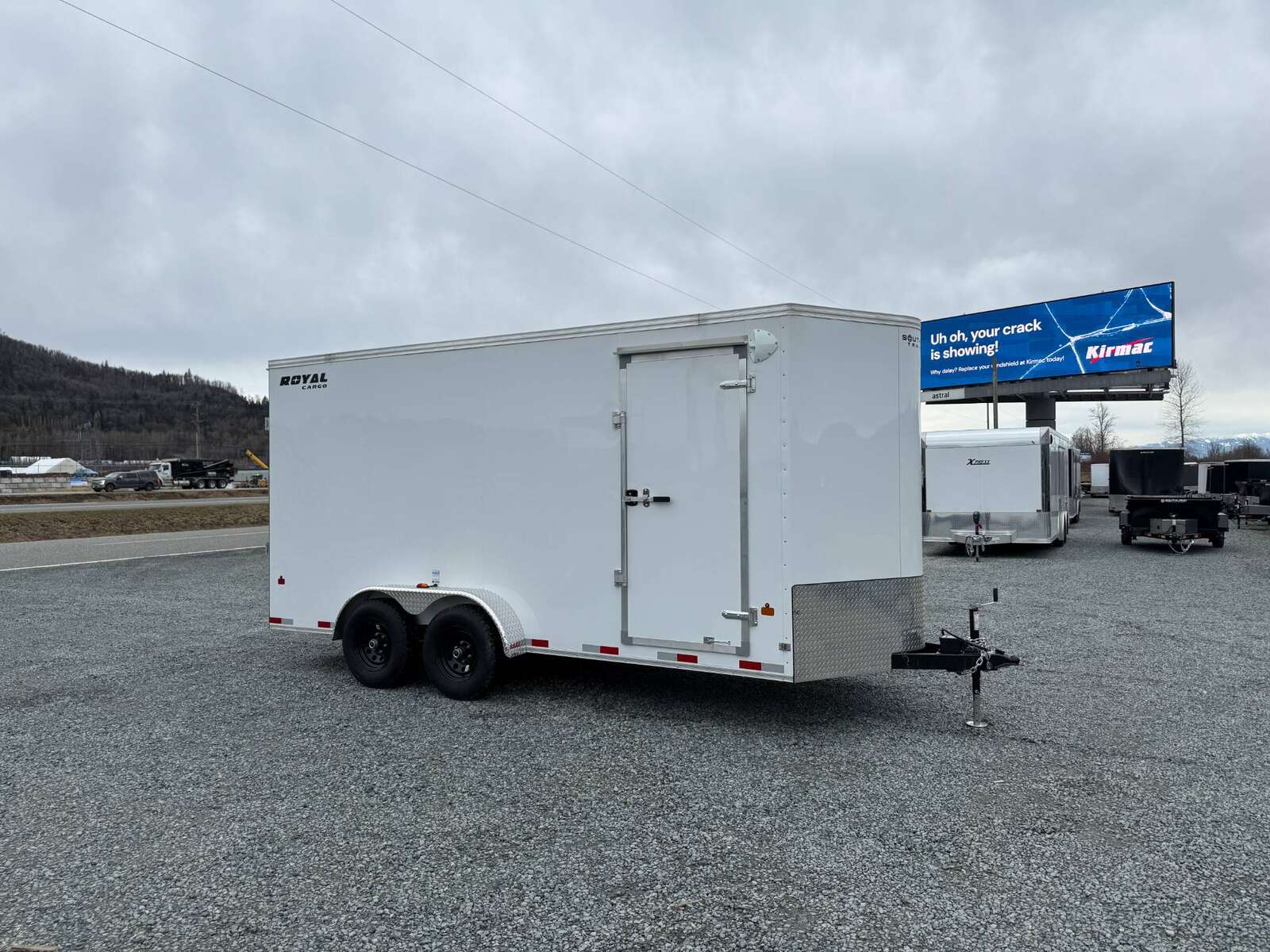 Photo of 2025 Royal Cargo 7x16 V Nose Enclosed / Cargo Trailer HD 11,400lb GVW w/ Ramp Door Extra Height White