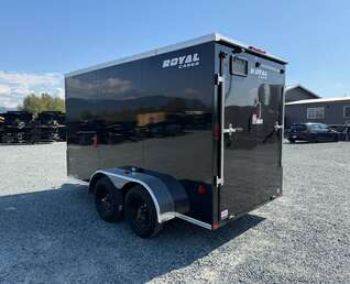 Thumbnail Photo of 2027 Royal Cargo 6x12 V Nose Cargo / Enclosed Trailer Ramp Door Gloss Black Tandem Axle 7700lb GVW