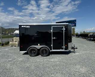 Thumbnail Photo of 2027 Royal Cargo 6x12 V Nose Cargo / Enclosed Trailer Ramp Door Gloss Black Tandem Axle 7700lb GVW