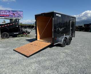 Thumbnail Photo of 2027 Royal Cargo 6x12 V Nose Cargo / Enclosed Trailer Ramp Door Gloss Black Tandem Axle 7700lb GVW