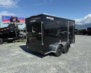 Thumbnail Photo of 2027 Royal Cargo 6x12 V Nose Cargo / Enclosed Trailer Ramp Door Gloss Black Tandem Axle 7700lb GVW