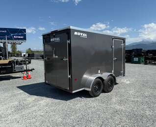 Thumbnail Photo of 2026 Royal Cargo 6x12 V Nose Cargo / Enclosed Trailer Ramp Door Charcoal Grey Tandem Axle 7700lb GVW