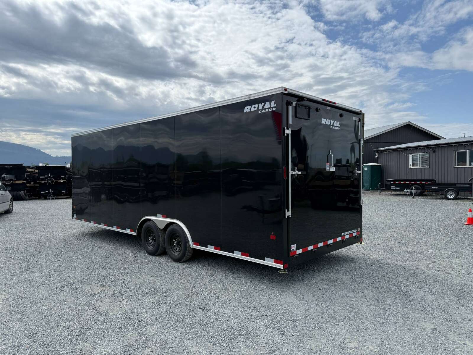 Photo of 2026 Royal Cargo 8.5x24 V Nose Car Hauler Cargo / Enclosed Trailer 11,400lb GVW Gloss Black Ramp Door Extra Height