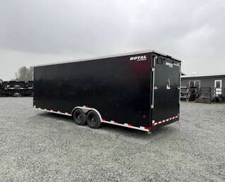 Thumbnail Photo of 2026 Royal Cargo 8.5x24 V Nose Car Hauler Cargo / Enclosed Trailer 11,400lb GVW Satin Black Ramp Door Extra Height
