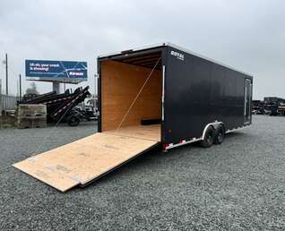 Thumbnail Photo of 2026 Royal Cargo 8.5x24 V Nose Car Hauler Cargo / Enclosed Trailer 11,400lb GVW Satin Black Ramp Door Extra Height