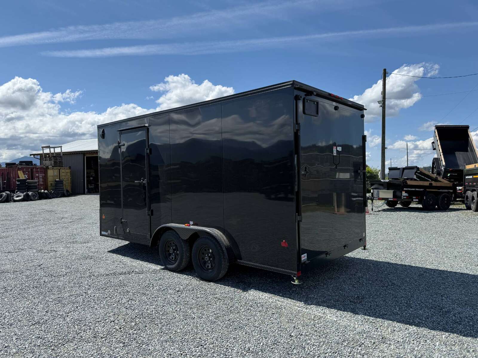 Photo of 2026 Royal 7.5X16 Cargo / Enclosed Trailer Camping Package w/ Window & Power Port RAMP DOOR EXTRA HEIGHT Black 7700lb GVW