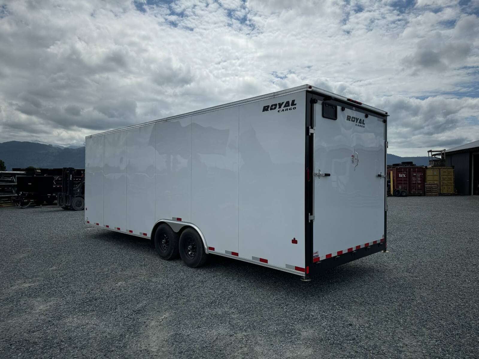 Photo of 2026 Royal Cargo 8.5x24 V Nose Car Hauler Cargo / Enclosed Trailer 11,400lb GVW White Ramp Door Extra Height