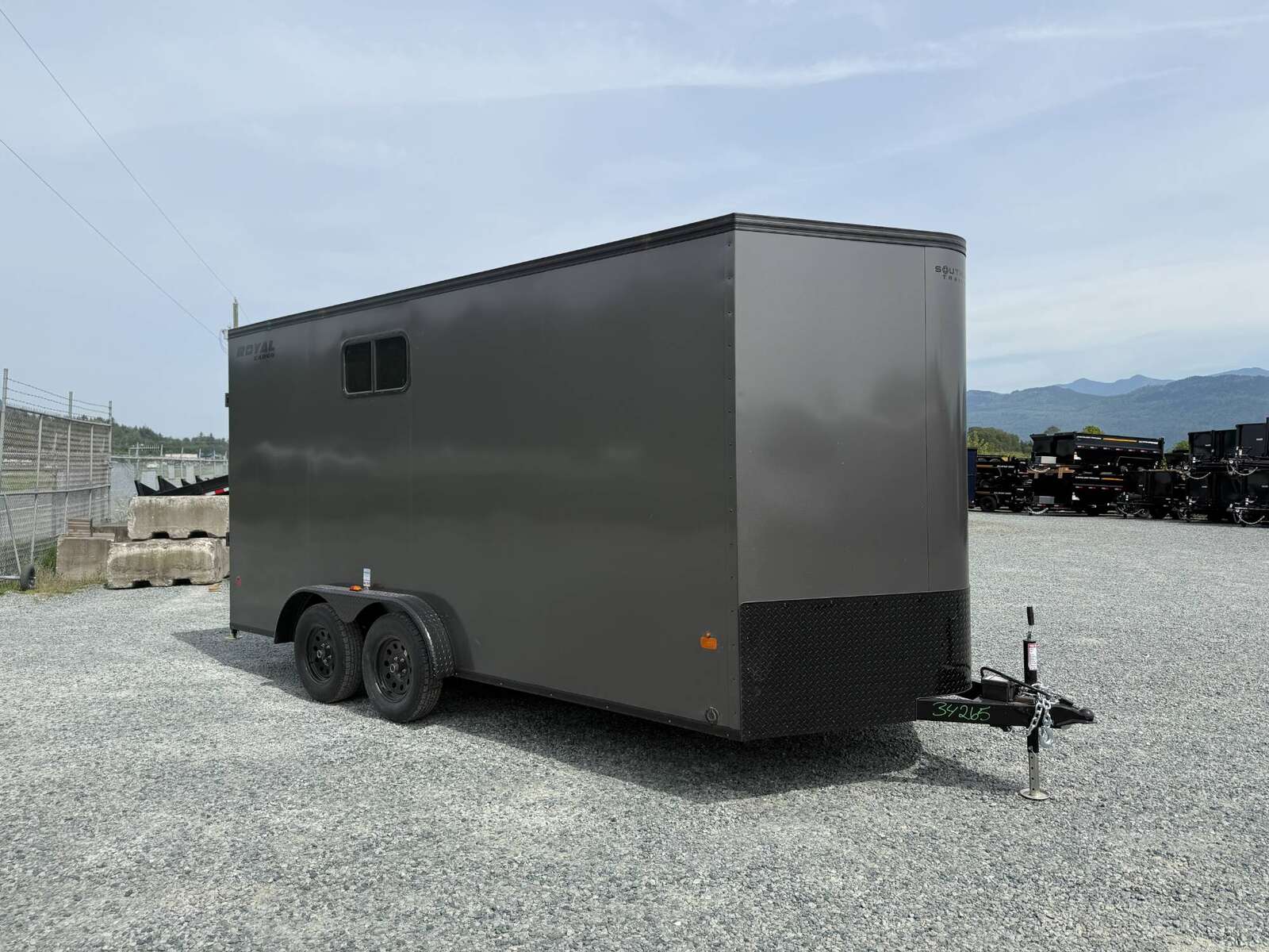 Photo of 2026 Royal 7.5X16 Cargo / Enclosed Trailer Camping Package w/ Window & Power Port RAMP DOOR EXTRA HEIGHT Charcoal Grey 7700lb GVW