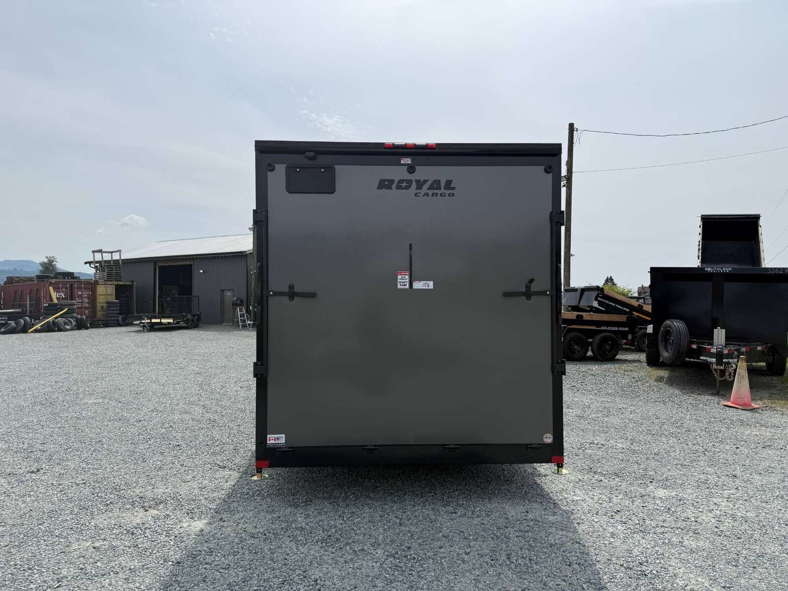Photo of 2026 Royal 7.5X16 Cargo / Enclosed Trailer Camping Package w/ Window & Power Port RAMP DOOR EXTRA HEIGHT Charcoal Grey 7700lb GVW