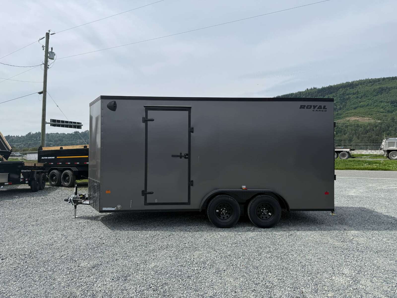 Photo of 2026 Royal 7.5X16 Cargo / Enclosed Trailer Camping Package w/ Window & Power Port RAMP DOOR EXTRA HEIGHT Charcoal Grey 7700lb GVW
