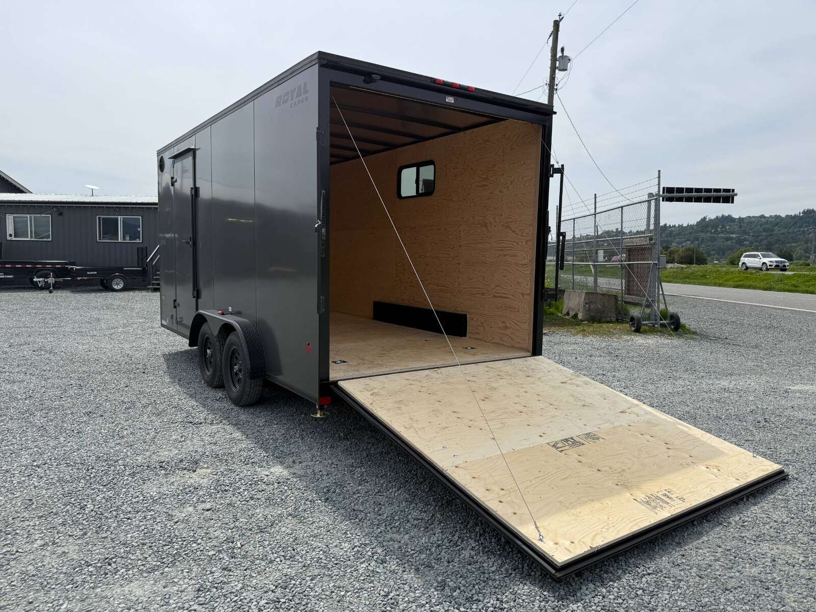 Photo of 2026 Royal 7.5X16 Cargo / Enclosed Trailer Camping Package w/ Window & Power Port RAMP DOOR EXTRA HEIGHT Charcoal Grey 7700lb GVW