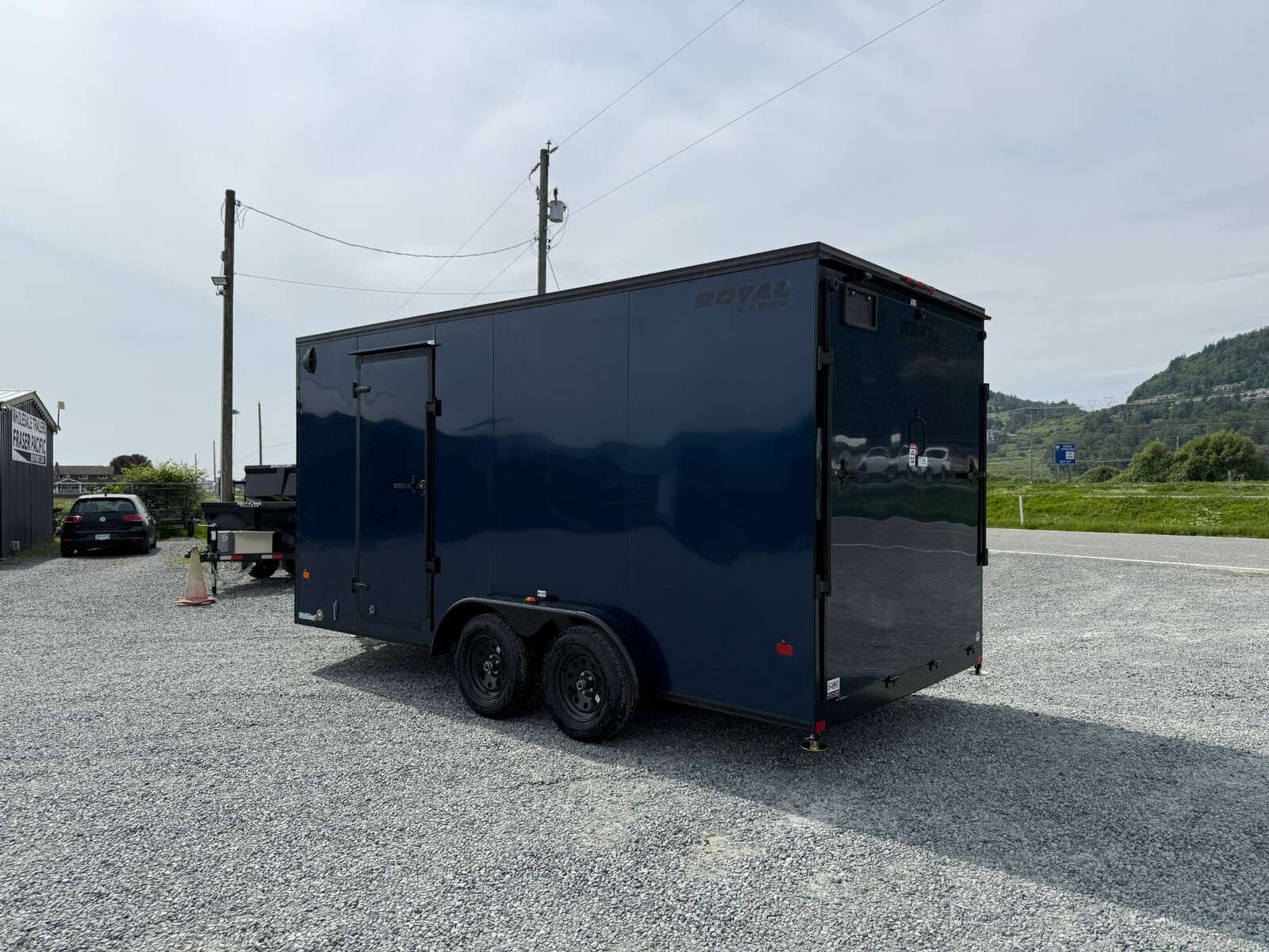 Photo of 2026 Royal 7.5X16 Cargo / Enclosed Trailer Camping Package w/ Window & Power Port RAMP DOOR EXTRA HEIGHT Blue 7700lb GVW
