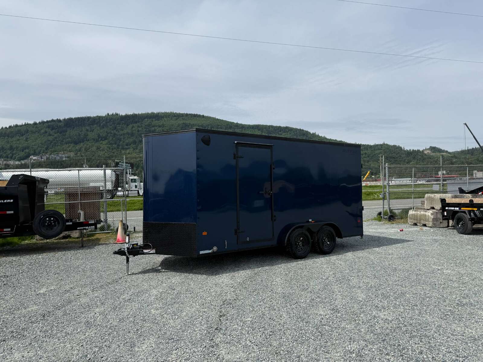 Photo of 2026 Royal 7.5X16 Cargo / Enclosed Trailer Camping Package w/ Window & Power Port RAMP DOOR EXTRA HEIGHT Blue 7700lb GVW