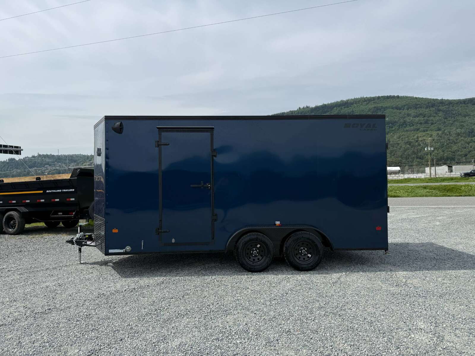 Photo of 2026 Royal 7.5X16 Cargo / Enclosed Trailer Camping Package w/ Window & Power Port RAMP DOOR EXTRA HEIGHT Blue 7700lb GVW