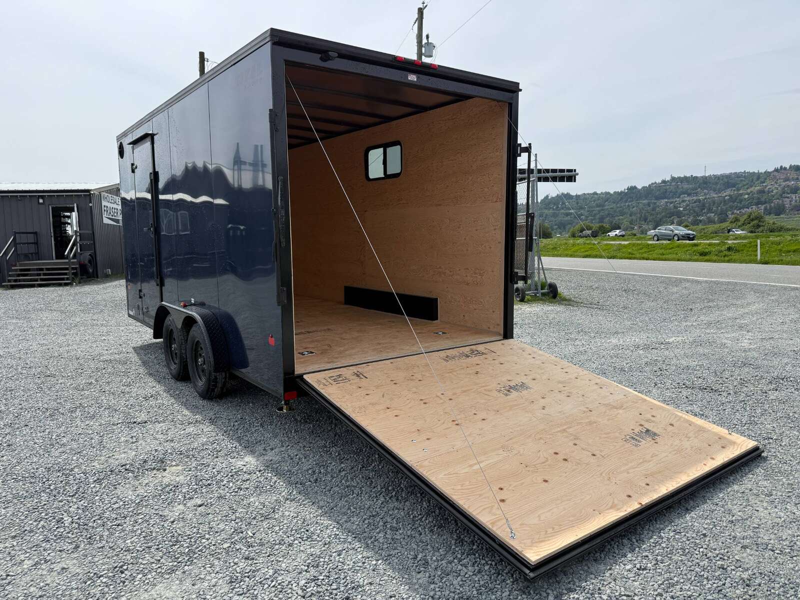 Photo of 2026 Royal 7.5X16 Cargo / Enclosed Trailer Camping Package w/ Window & Power Port RAMP DOOR EXTRA HEIGHT Blue 7700lb GVW