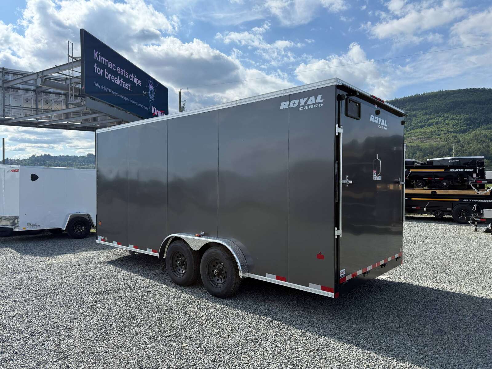 Photo of 2026 Royal 7.5x18 Cargo Enclosed Trailer Heavy Duty 11400lb GVW w/ Ramp Door Charcoal Grey