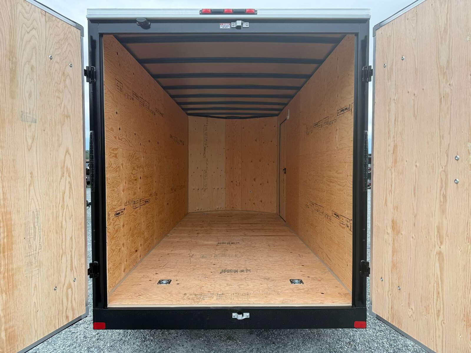 Photo of 2026 Royal 7x16 Enclosed Cargo Trailer V Nose Barn Doors White 7700lb GVW Extra Height