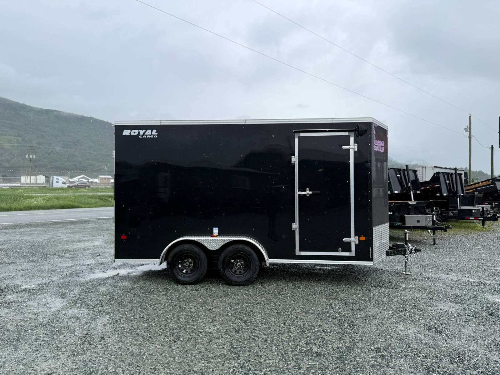Photo of 2026 Royal Cargo 7X14 V Nose 7700LB GVW RAMP DOOR Gloss Black Enclosed Cargo Trailer Extra Tall