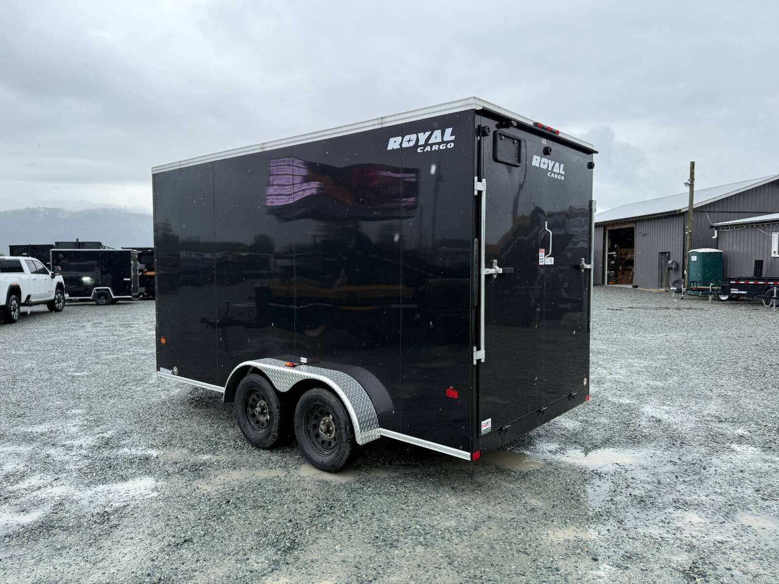 Photo of 2026 Royal Cargo 7X14 V Nose 7700LB GVW RAMP DOOR Gloss Black Enclosed Cargo Trailer Extra Tall