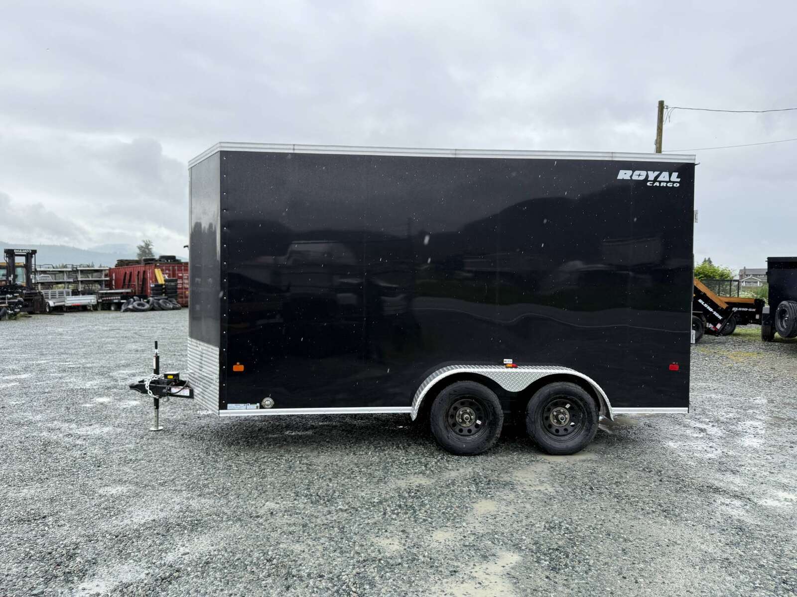 Photo of 2026 Royal Cargo 7X14 V Nose 7700LB GVW RAMP DOOR Gloss Black Enclosed Cargo Trailer Extra Tall