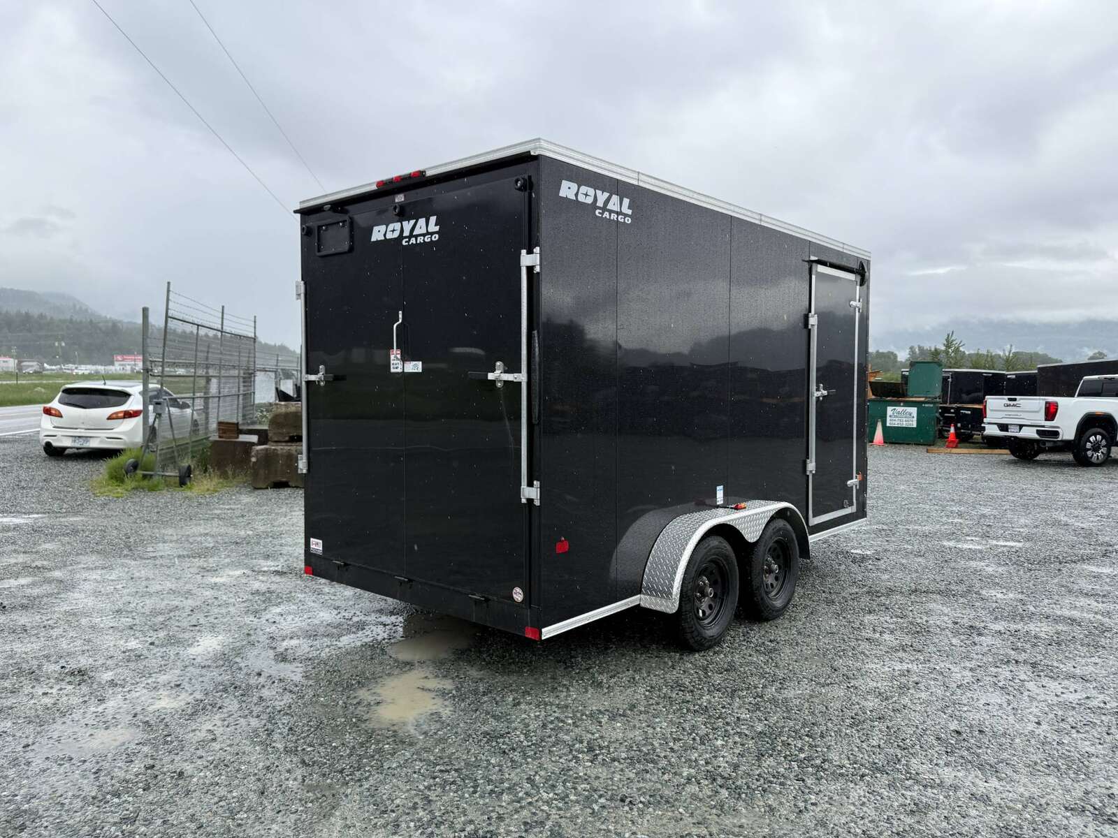 Photo of 2026 Royal Cargo 7X14 V Nose 7700LB GVW RAMP DOOR Gloss Black Enclosed Cargo Trailer Extra Tall