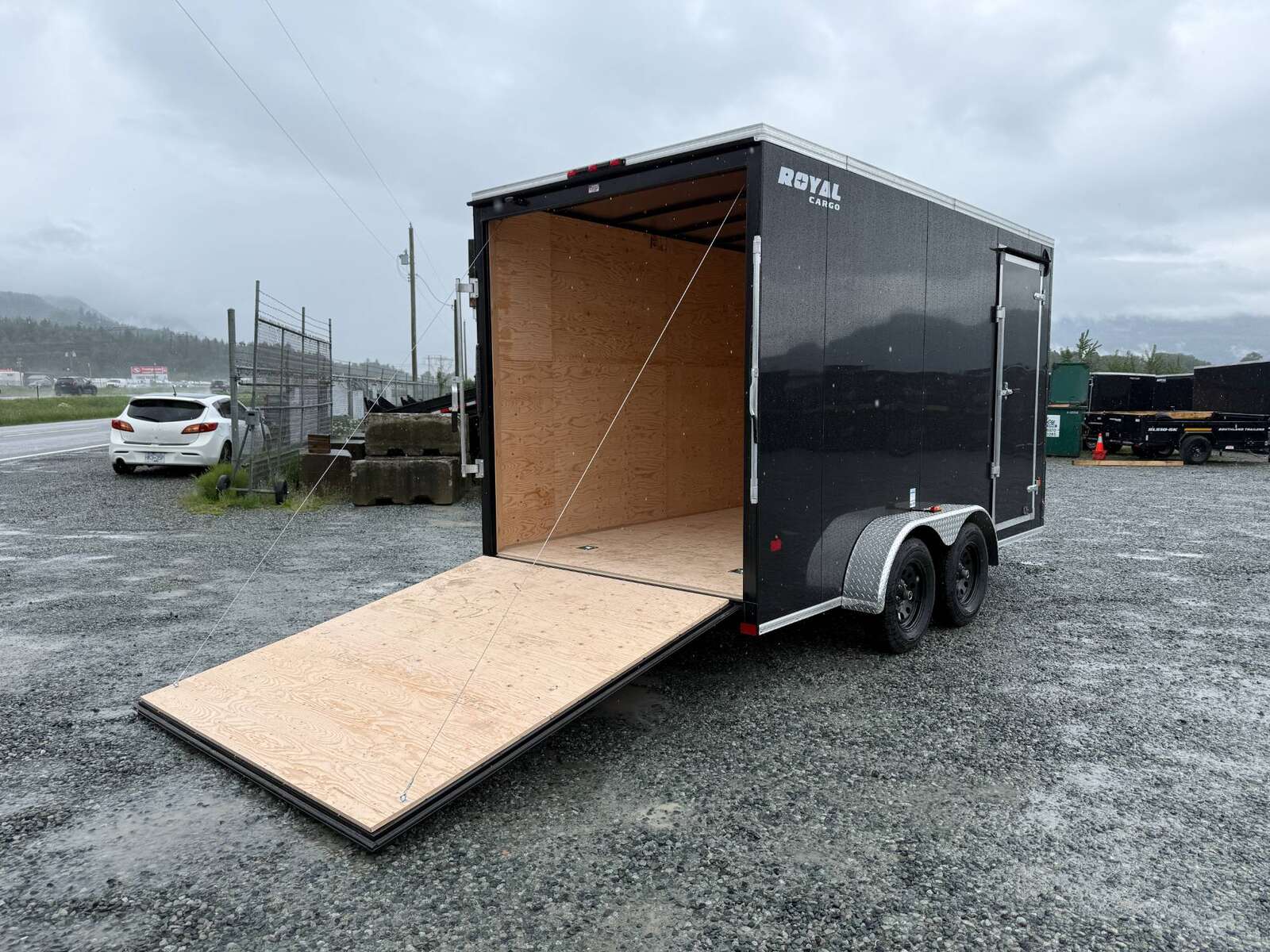 Photo of 2026 Royal Cargo 7X14 V Nose 7700LB GVW RAMP DOOR Gloss Black Enclosed Cargo Trailer Extra Tall