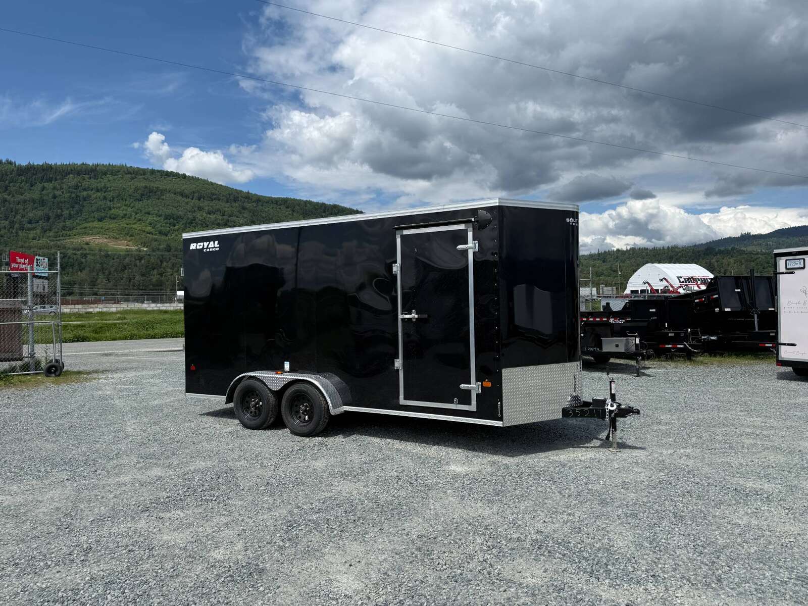 Photo of 2026 Royal 7x16 Enclosed Cargo Trailer V Nose Ramp Door Black 7700lb GVW Extra Height