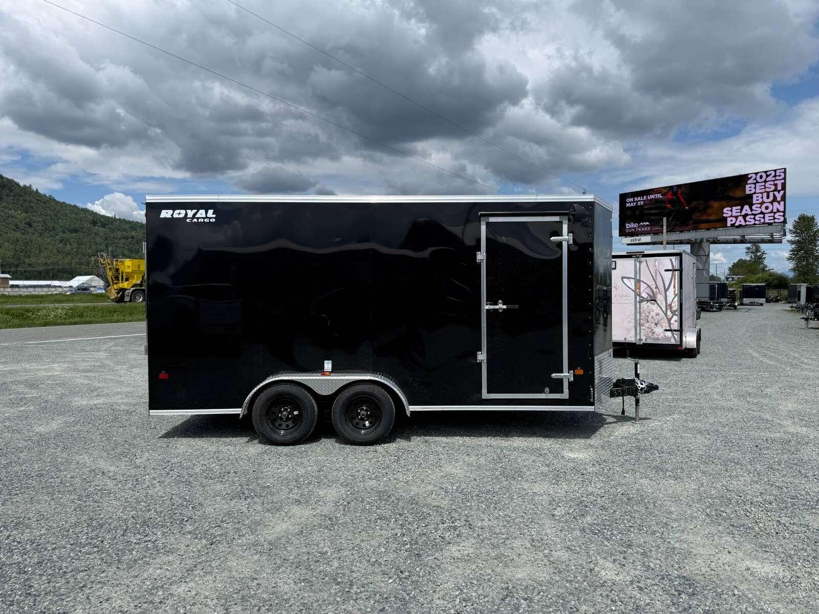 Photo of 2026 Royal 7x16 Enclosed Cargo Trailer V Nose Ramp Door Black 7700lb GVW Extra Height