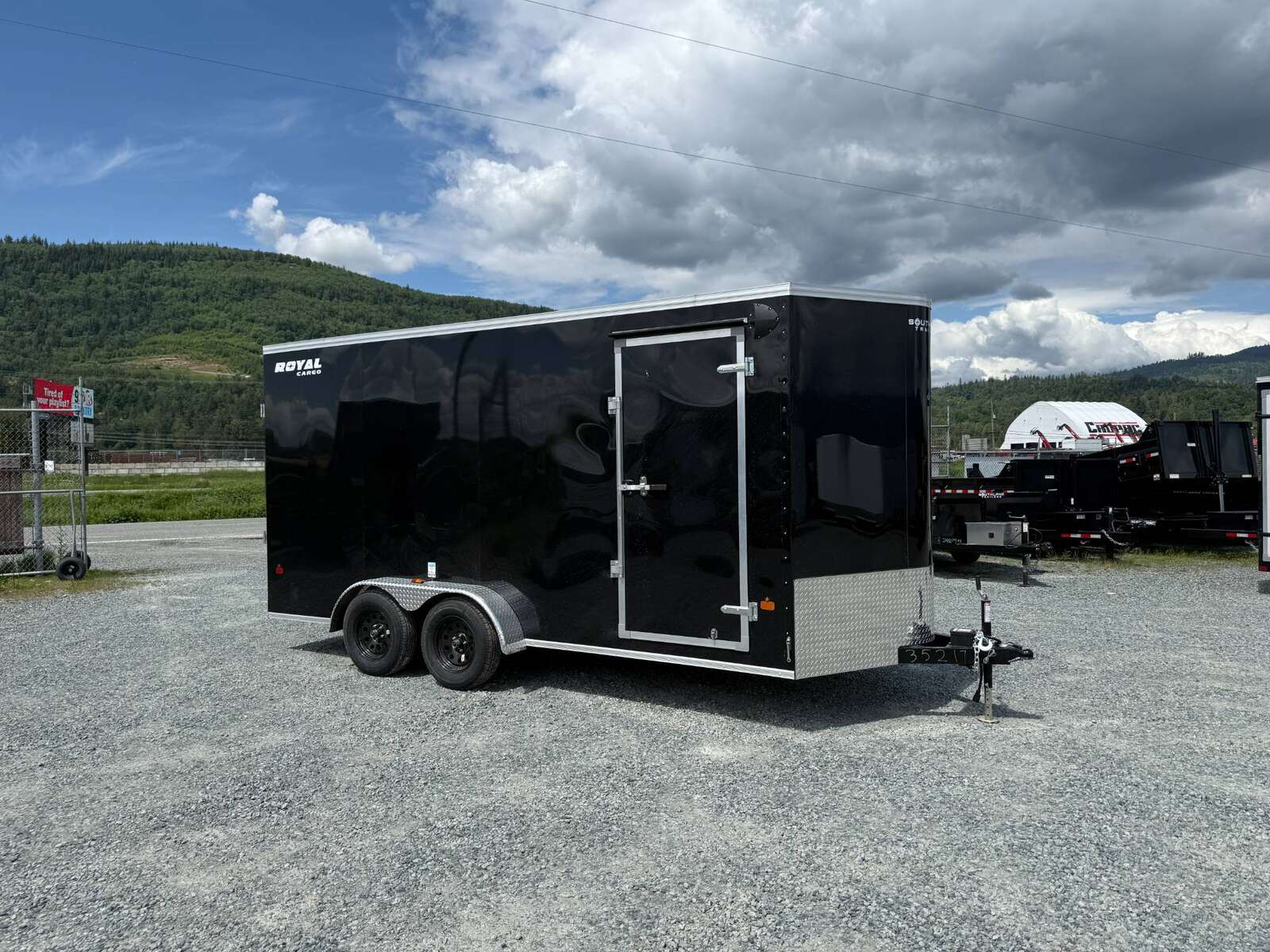 Photo of 2026 Royal 7x16 Enclosed Cargo Trailer V Nose Ramp Door Black 7700lb GVW Extra Height