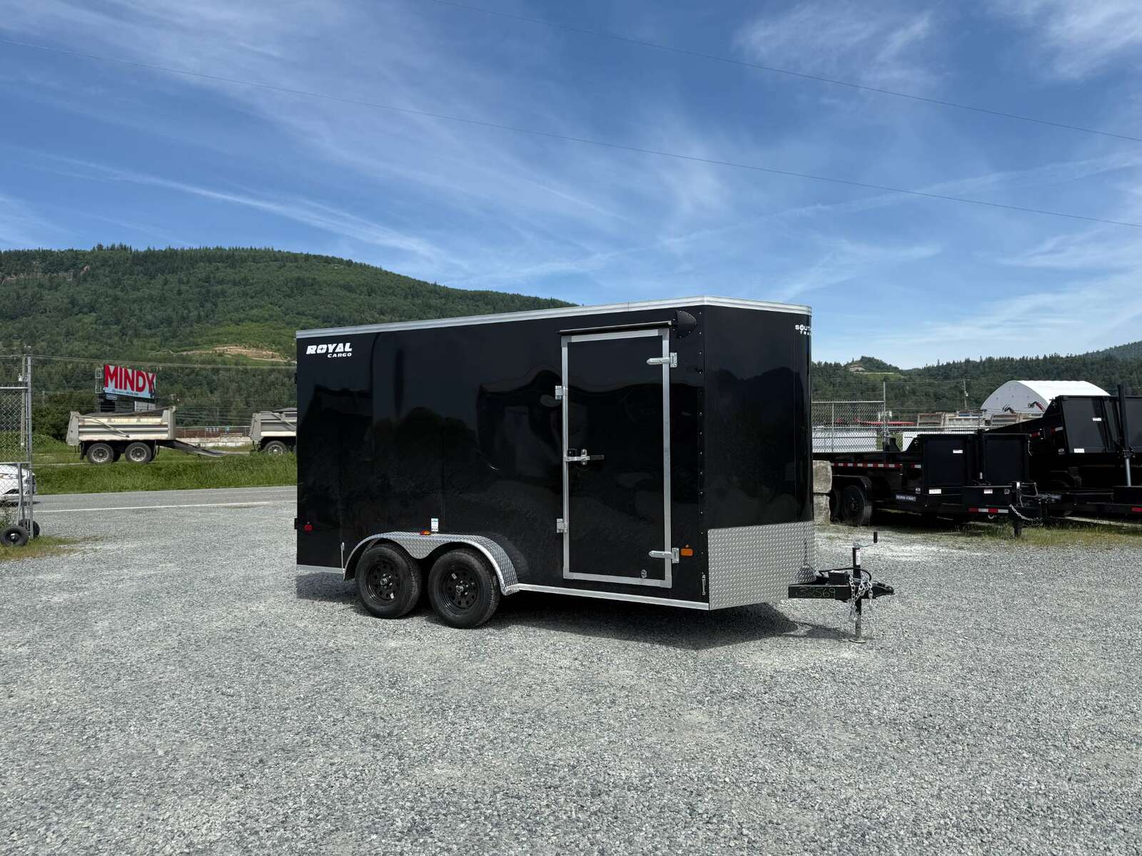 Photo of 2026 Royal Cargo 7X14 V Nose 7700LB GVW BARN DOORS Black Enclosed Cargo Trailer Extra Tall