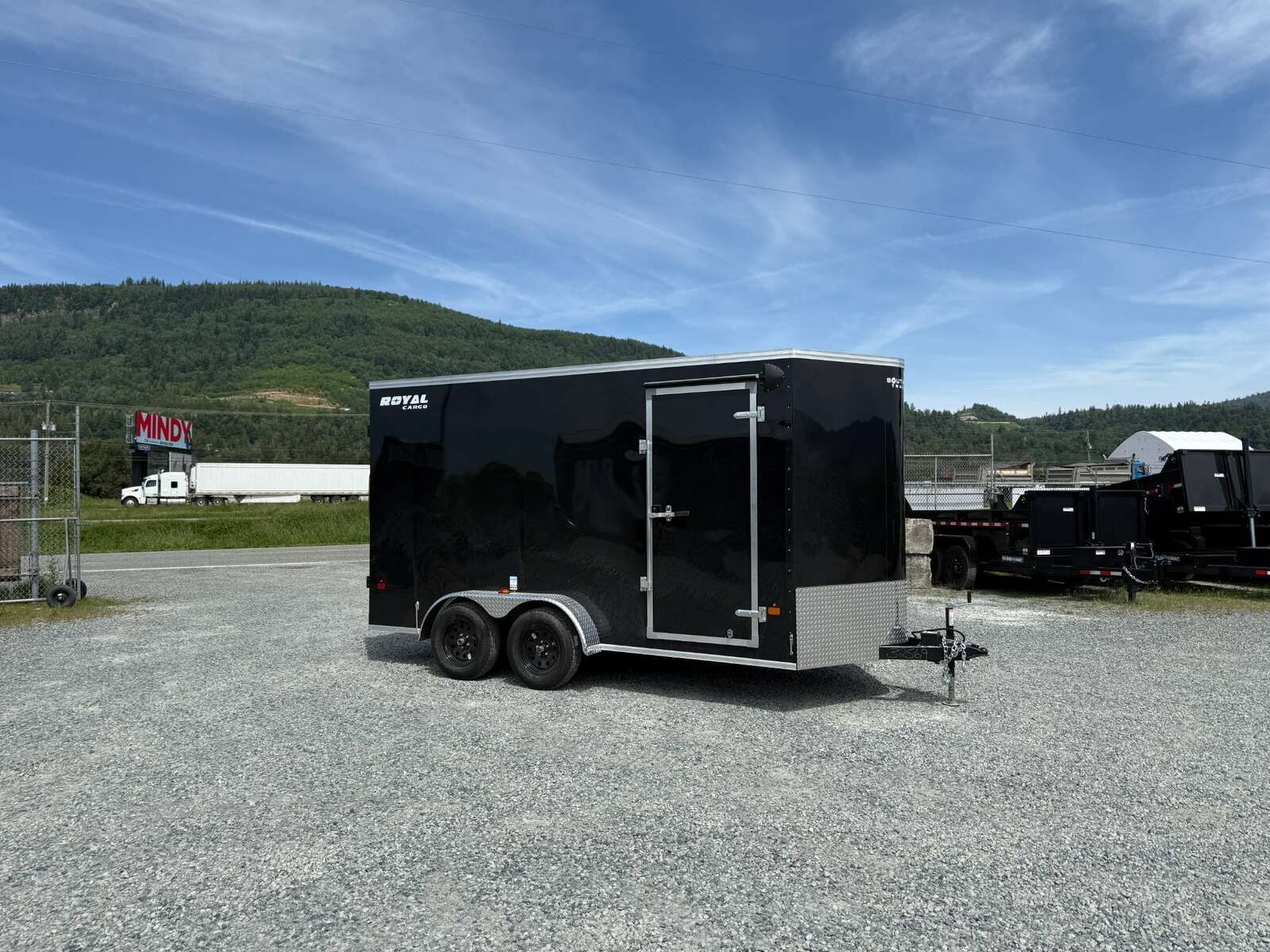 Photo of 2026 Royal Cargo 7X14 V Nose 7700LB GVW BARN DOORS Black Enclosed Cargo Trailer Extra Tall
