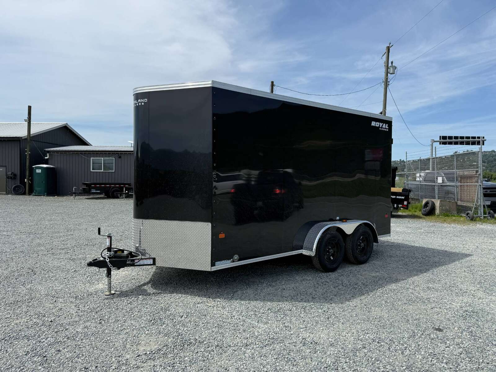 Photo of 2026 Royal Cargo 7X14 V Nose 7700LB GVW BARN DOORS Black Enclosed Cargo Trailer Extra Tall