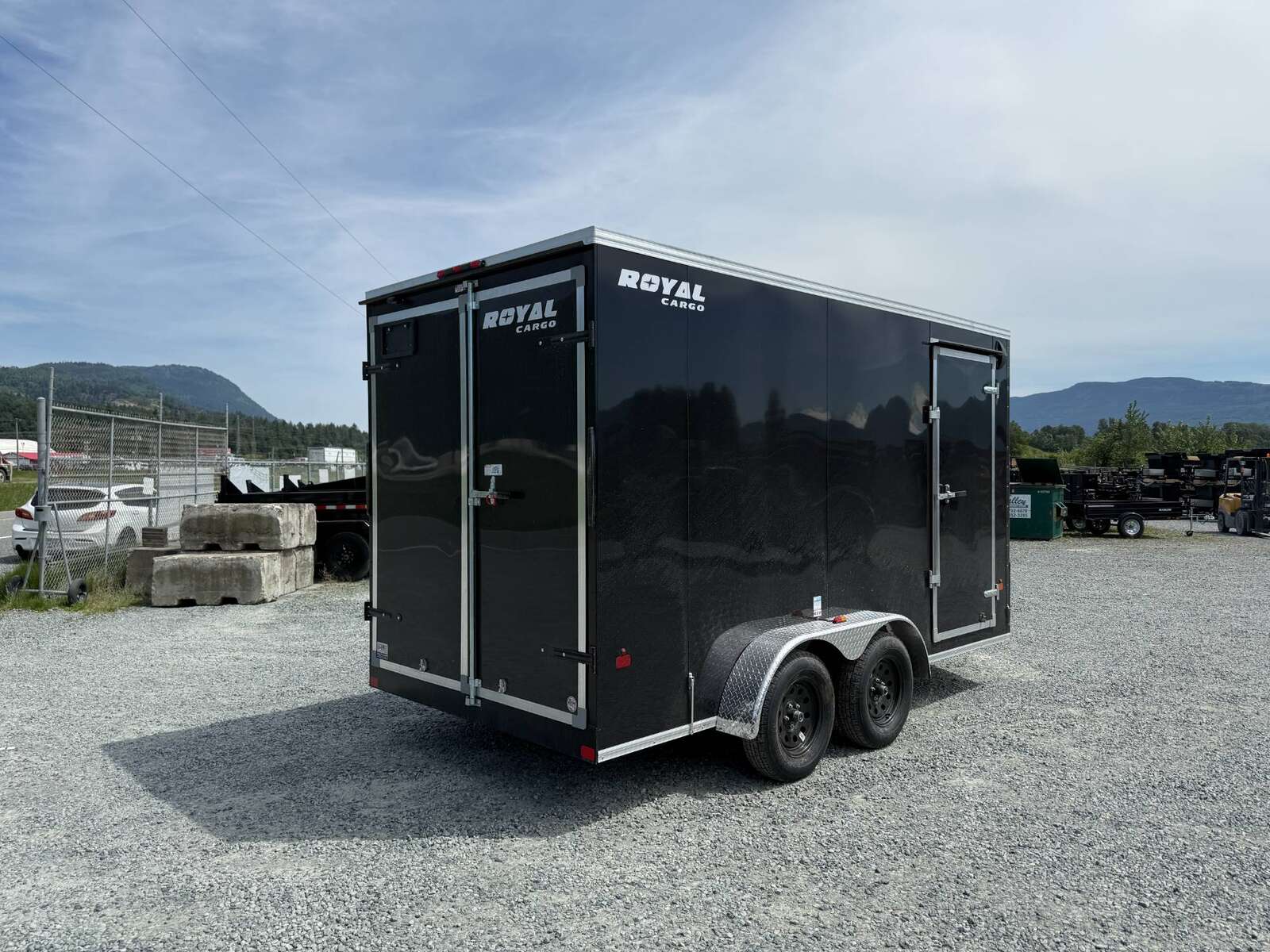 Photo of 2026 Royal Cargo 7X14 V Nose 7700LB GVW BARN DOORS Black Enclosed Cargo Trailer Extra Tall