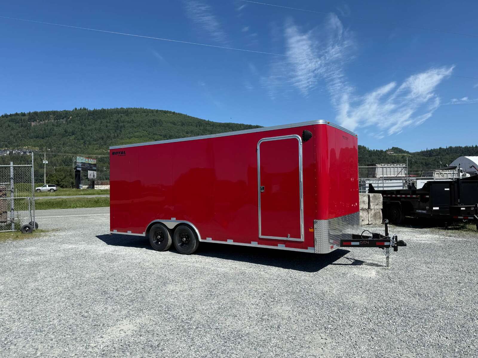Photo of 2026 Royal 8.5x20 Enclosed Cargo Trailer RED Extra Height 11,400lb GVW w/ Ramp Door