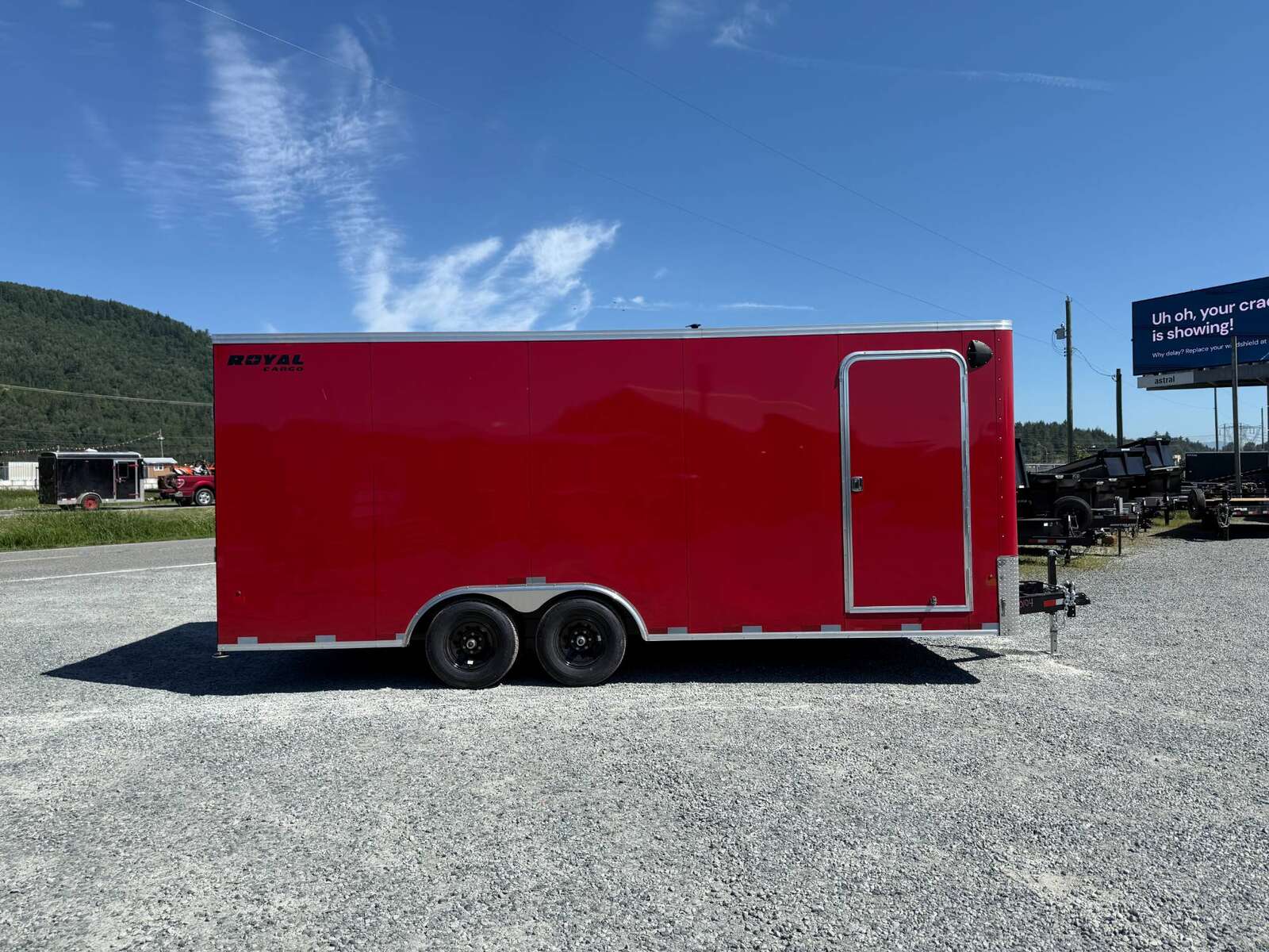 Photo of 2026 Royal 8.5x20 Enclosed Cargo Trailer RED Extra Height 11,400lb GVW w/ Ramp Door