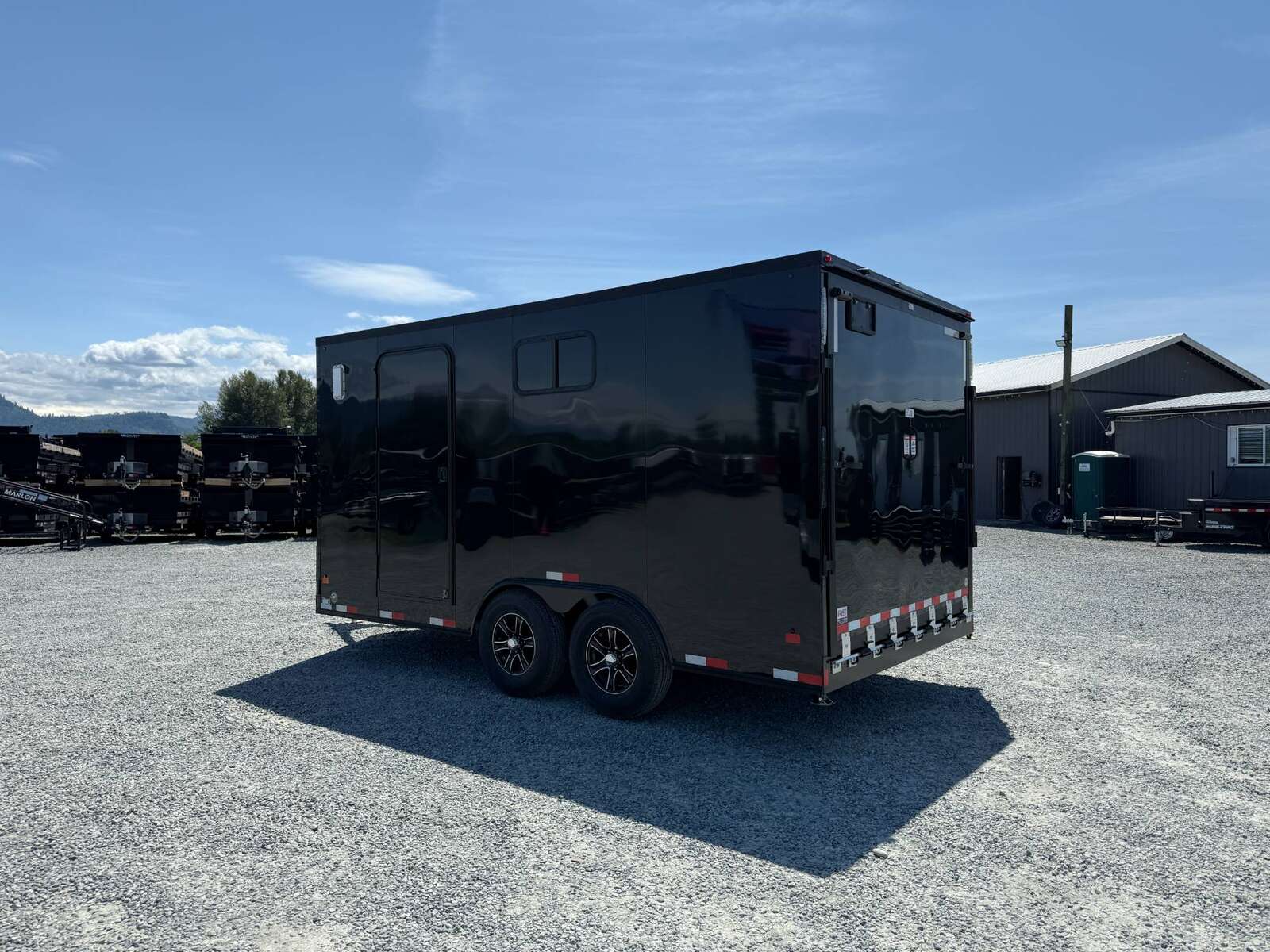 Photo of 2026 Royal 8.5x16 V Nose Cargo Enclosed Trailer Camping Package Black w/ Blackout Pkg, Ramp Door, White Walls, 2x Windows & More!