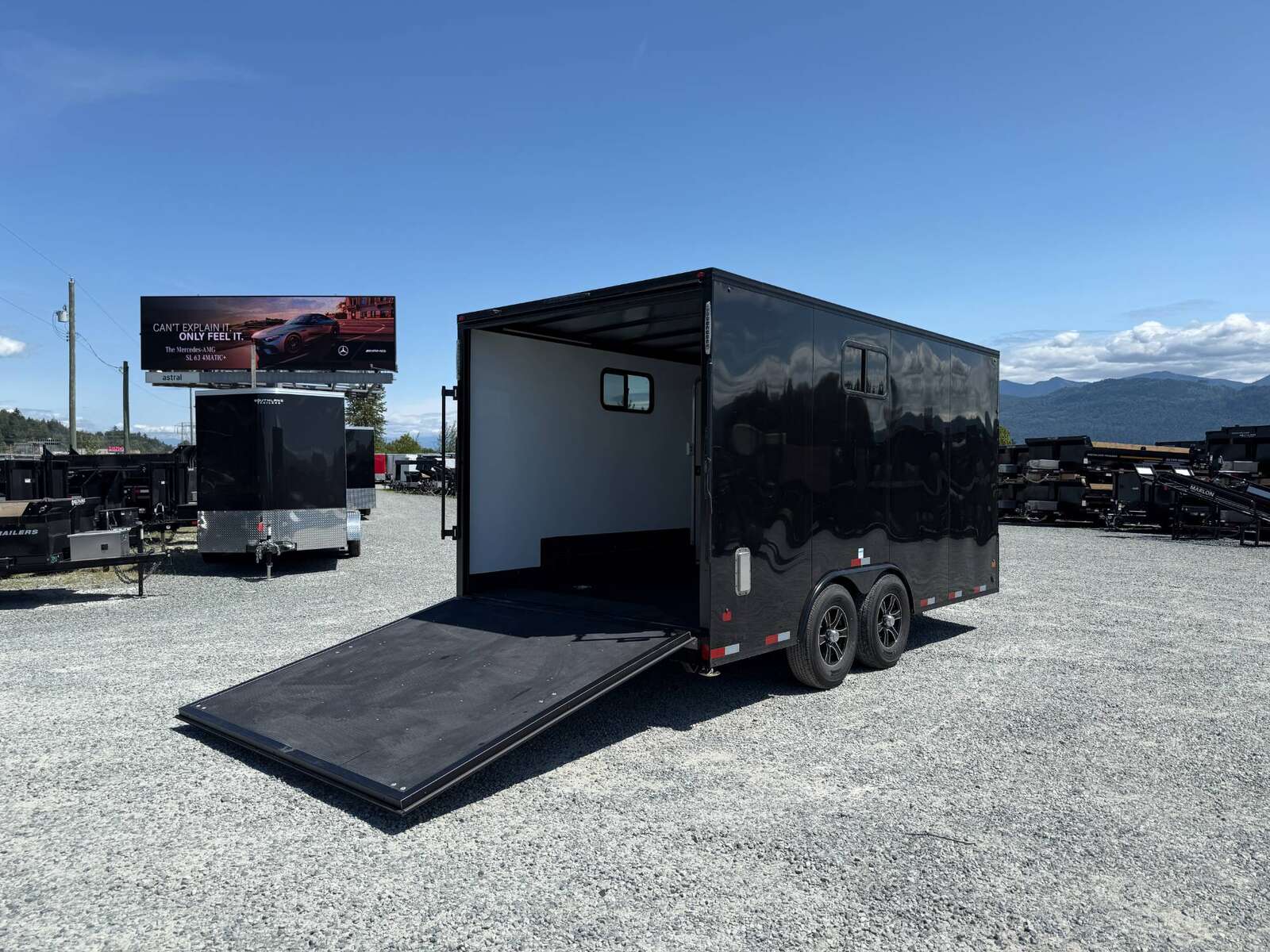 Photo of 2026 Royal 8.5x16 V Nose Cargo Enclosed Trailer Camping Package Black w/ Blackout Pkg, Ramp Door, White Walls, 2x Windows & More!