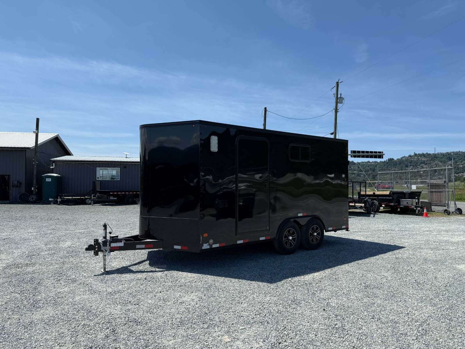 Photo of 2026 Royal 8.5x16 V Nose Cargo Enclosed Trailer Camping Package Black w/ Blackout Pkg, Ramp Door, White Walls, 2x Windows & More!