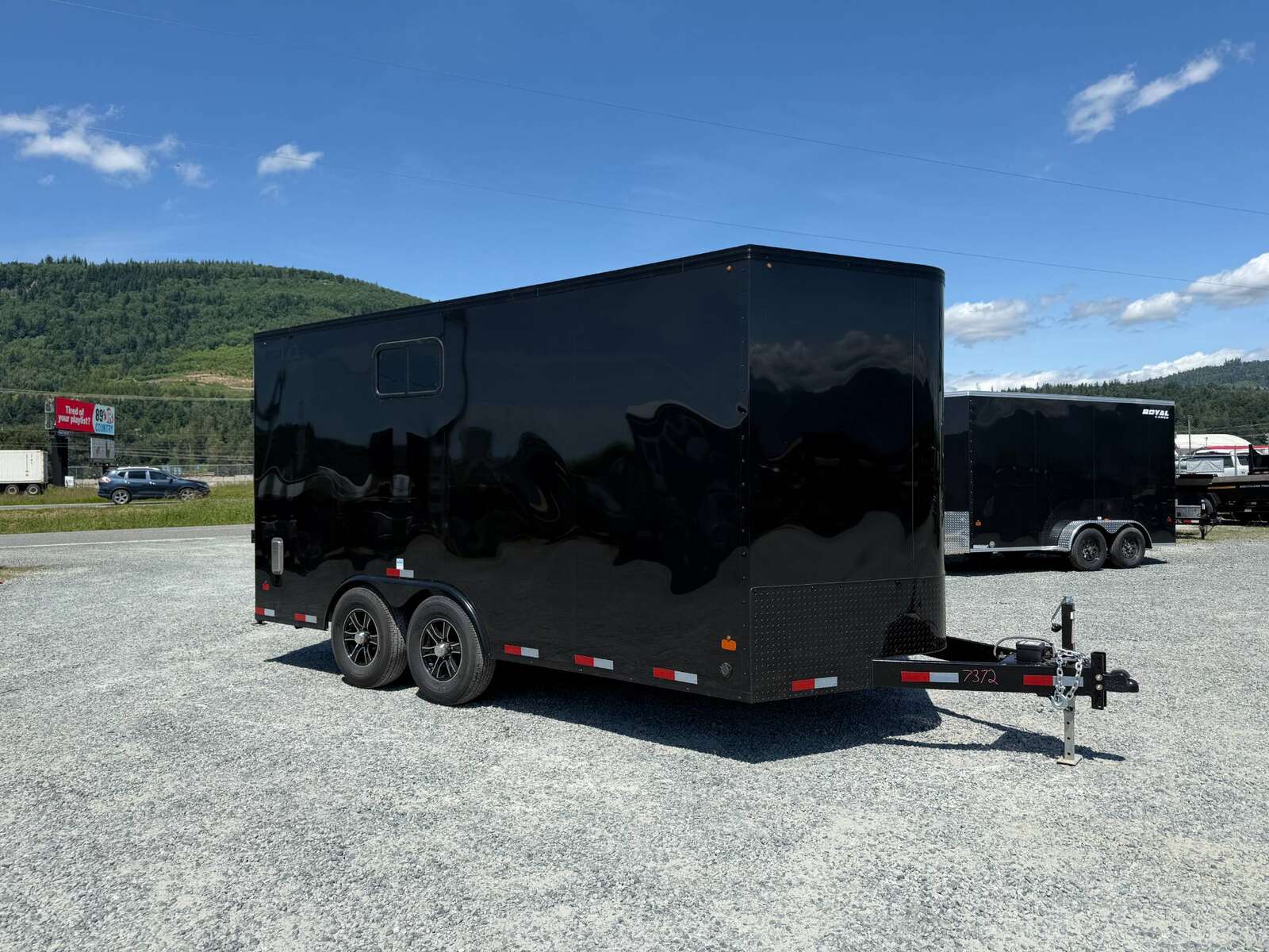 Photo of 2026 Royal 8.5x16 V Nose Cargo Enclosed Trailer Camping Package Black w/ Blackout Pkg, Ramp Door, White Walls, 2x Windows & More!