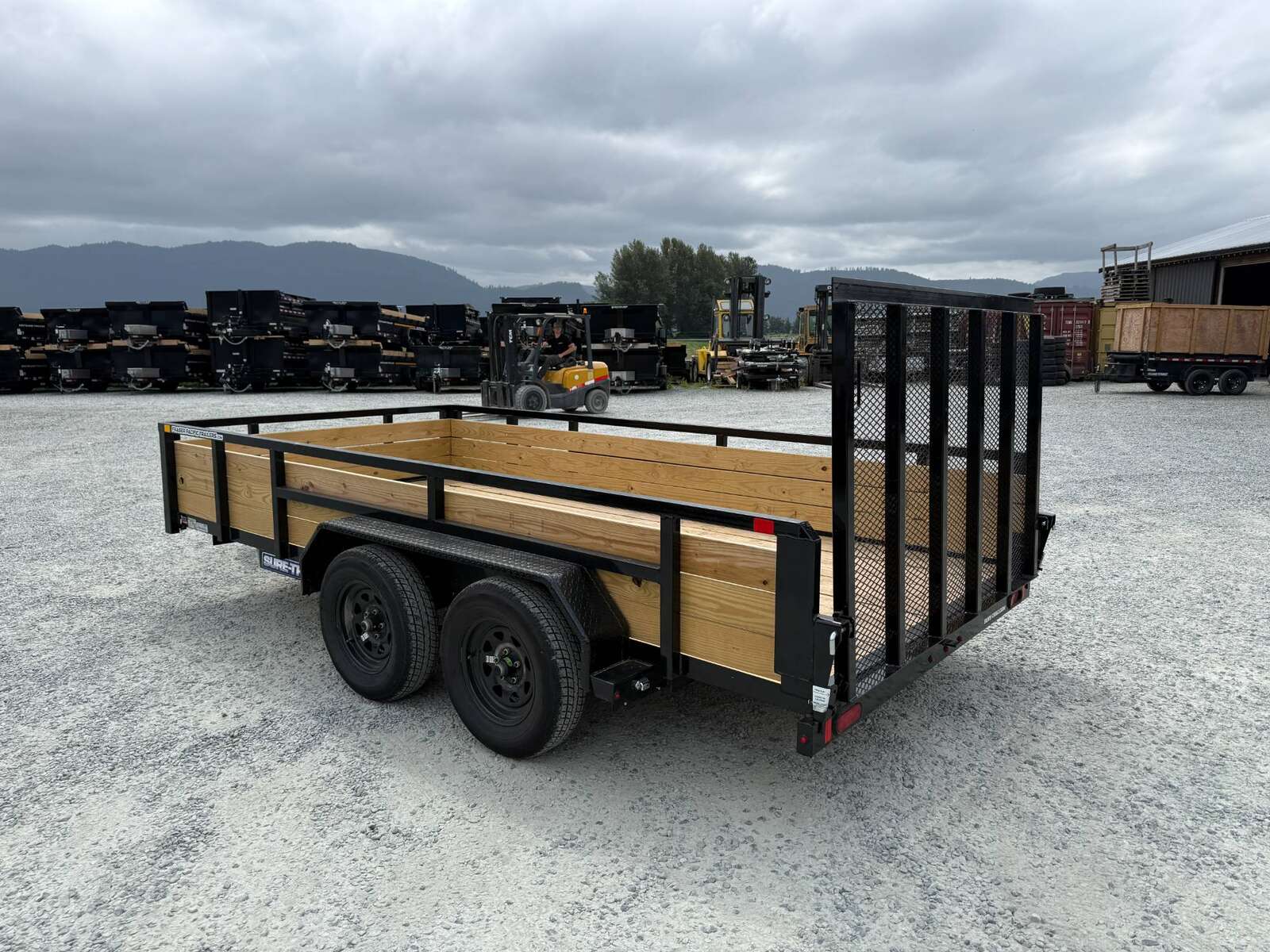 Photo of Used Pre Owned 2025 Suretrac 7x14 Landscape Utility Trailer 3-Board High Sides w/ Ramp Gate 7000lb GVW