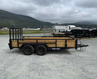 Thumbnail Photo of Used Pre Owned 2025 Suretrac 7x14 Landscape Utility Trailer 3-Board High Sides w/ Ramp Gate 7000lb GVW