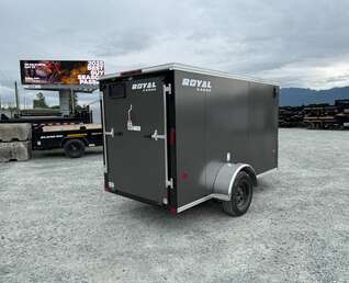 Thumbnail Photo of 2026 Royal Cargo 5x10 Cargo Enclosed Trailer V Nose Ramp Door Charcoal Grey